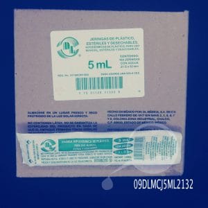 Jeringa desechable 5ML 21G Dentilab®
