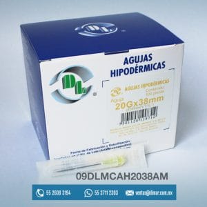 09DLMCAH2038AM AGUJA HIPODERMICA AMARILLA 20G X 1 12-DENTILAB