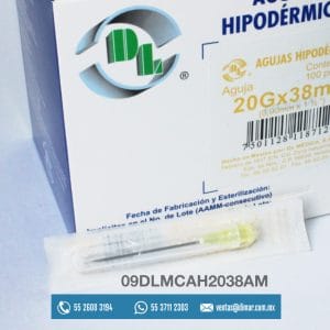 09DLMCAH2038AM AGUJA HIPODERMICA AMARILLA 20G X 1 12-DENTILAB