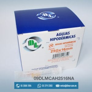 09DLMCAH2516NA AGUJA HIPODERMICA NARANJA 25G X 58-dentilab