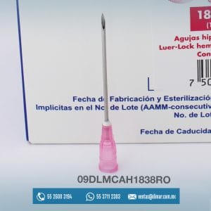 09DLMCAH1838RO AGUJA HIPODERMICA ROSA 18G X 1 12-03 DENTILAB