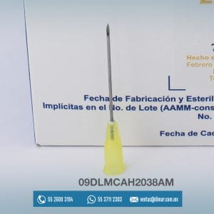 09DLMCAH2038AM AGUJA HIPODERMICA AMARILLA 20G X 1 12-03 dentilab