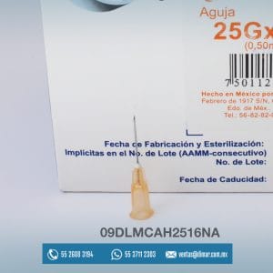 09DLMCAH2516NA AGUJA HIPODERMICA NARANJA 25G X 58-dentilab