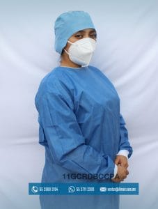 11GCRDBCCPA BATA CIRUJANO AZUL CON PUÑO